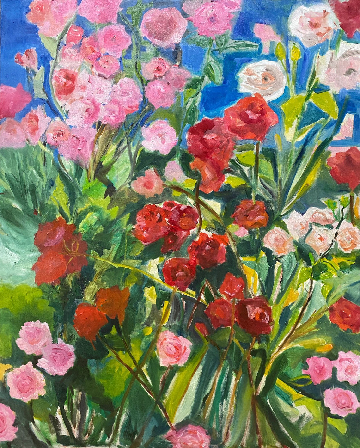 Petra Feber_Pleinair_Rose garden 2021_80x100_oil on canvas